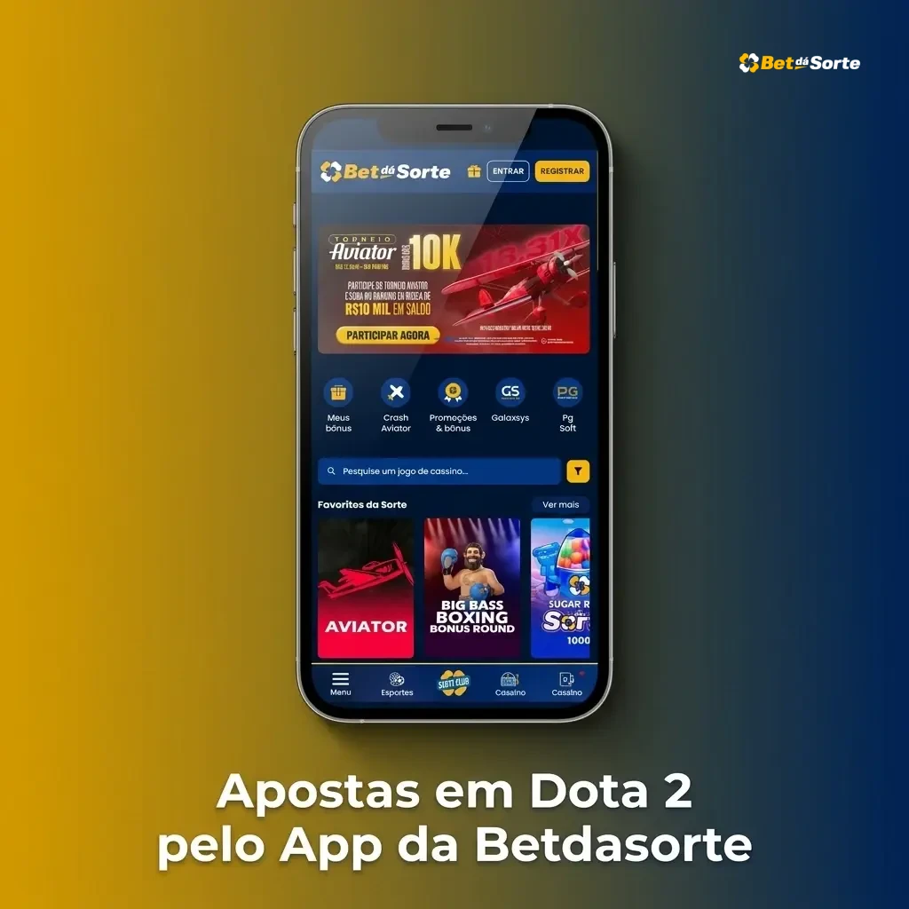 Apostas em Dota 2 pelo app da Betdasorte no celular com navegação ágil e apostas em tempo real