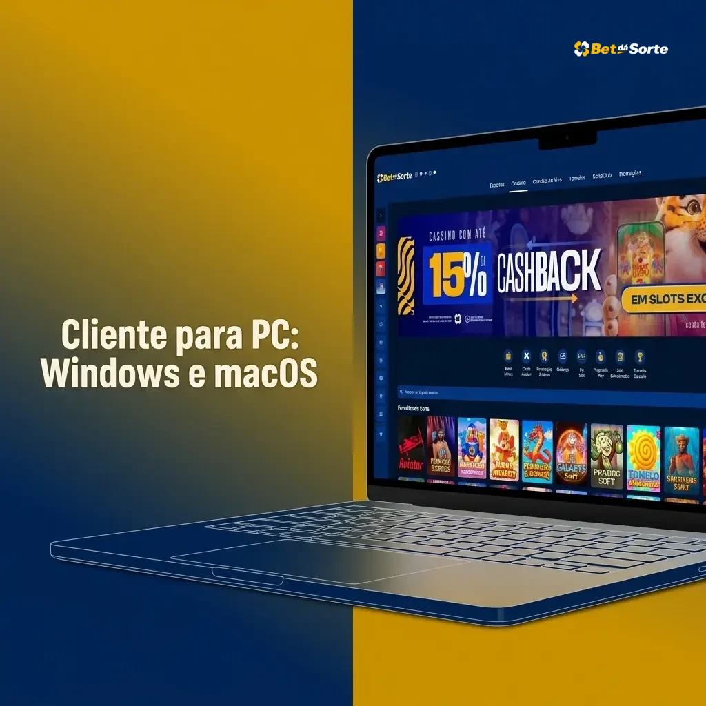Betdasorte sem cliente desktop: acesse apostas e cassino pelo navegador no Windows ou macOS