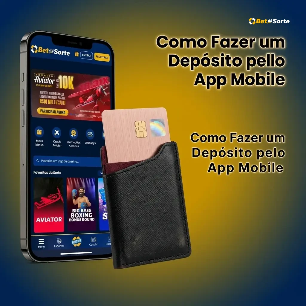 Passo a passo para fazer depósito pelo app mobile na Betdasorte via Pix com QR Code