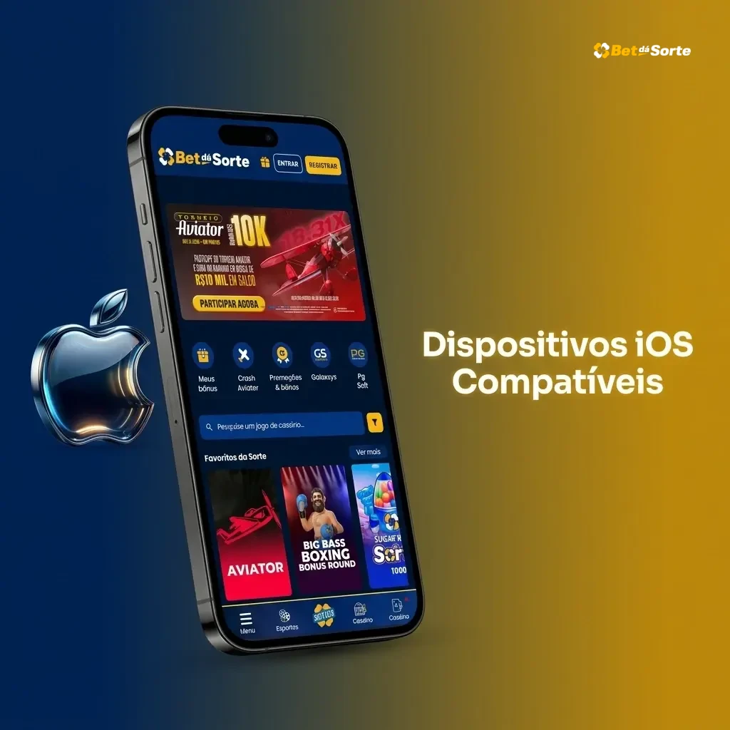 Dispositivos iOS compatíveis com o app Betdasorte: iPhones, iPads e iPod Touch suportados
