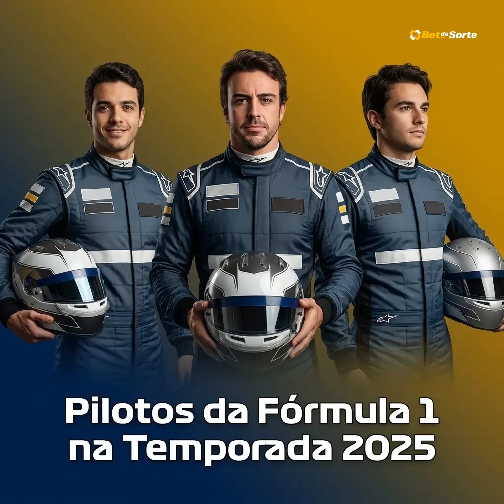 Tabela com pilotos e equipes da Fórmula 1 na temporada 2025 com odds para o Campeonato de Pilotos