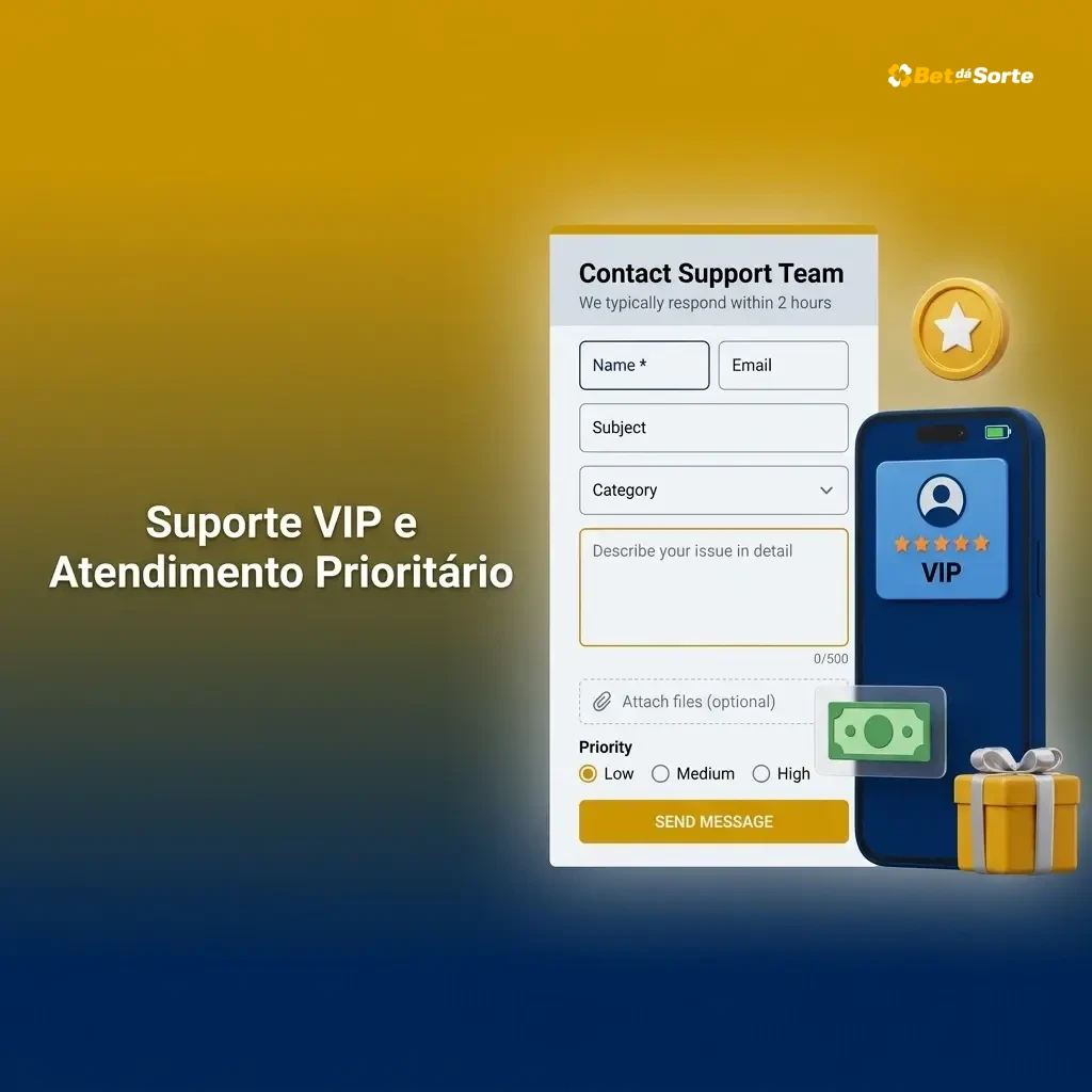 Suporte VIP Betdasorte com gerente dedicado, atendimento prioritário e saques acelerados para jogadores qualificados