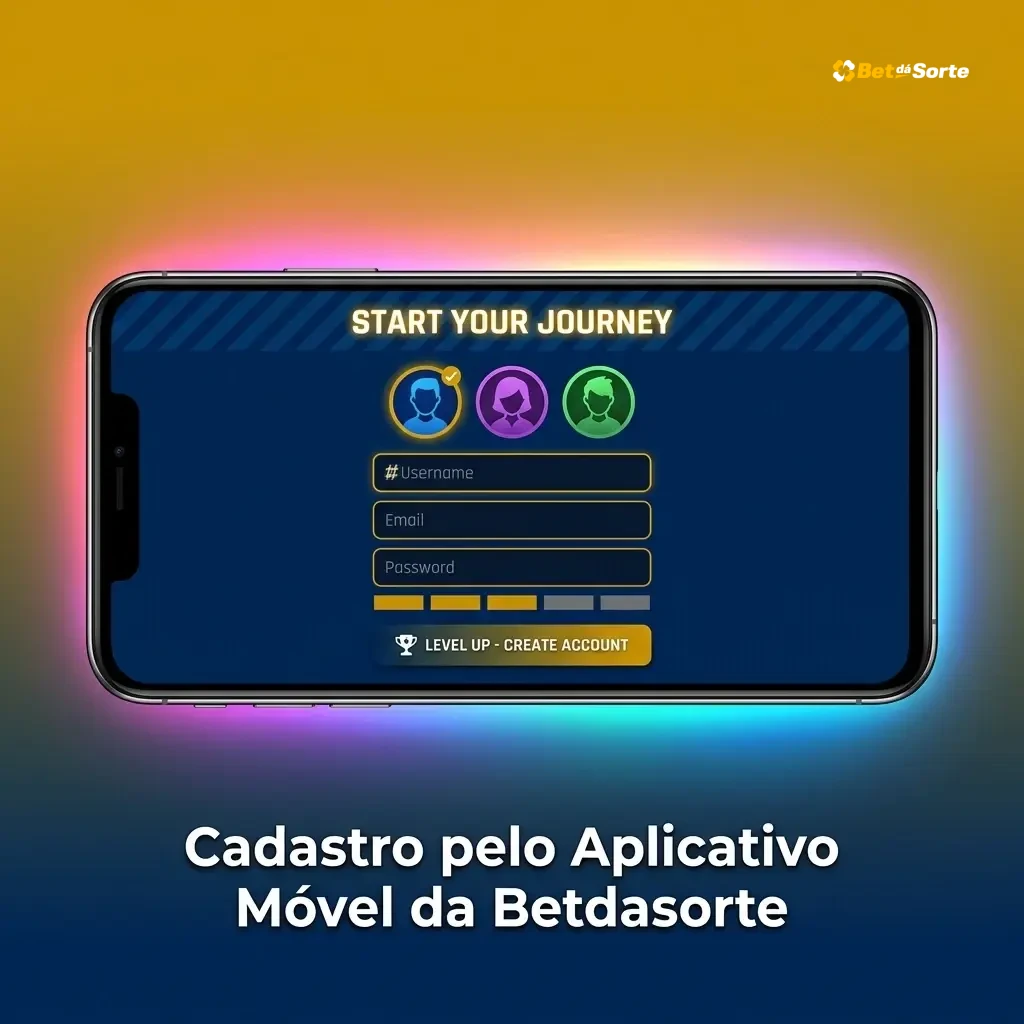 Cadastro na Betdasorte pelo aplicativo móvel com passos para criar conta no Android ou iOS