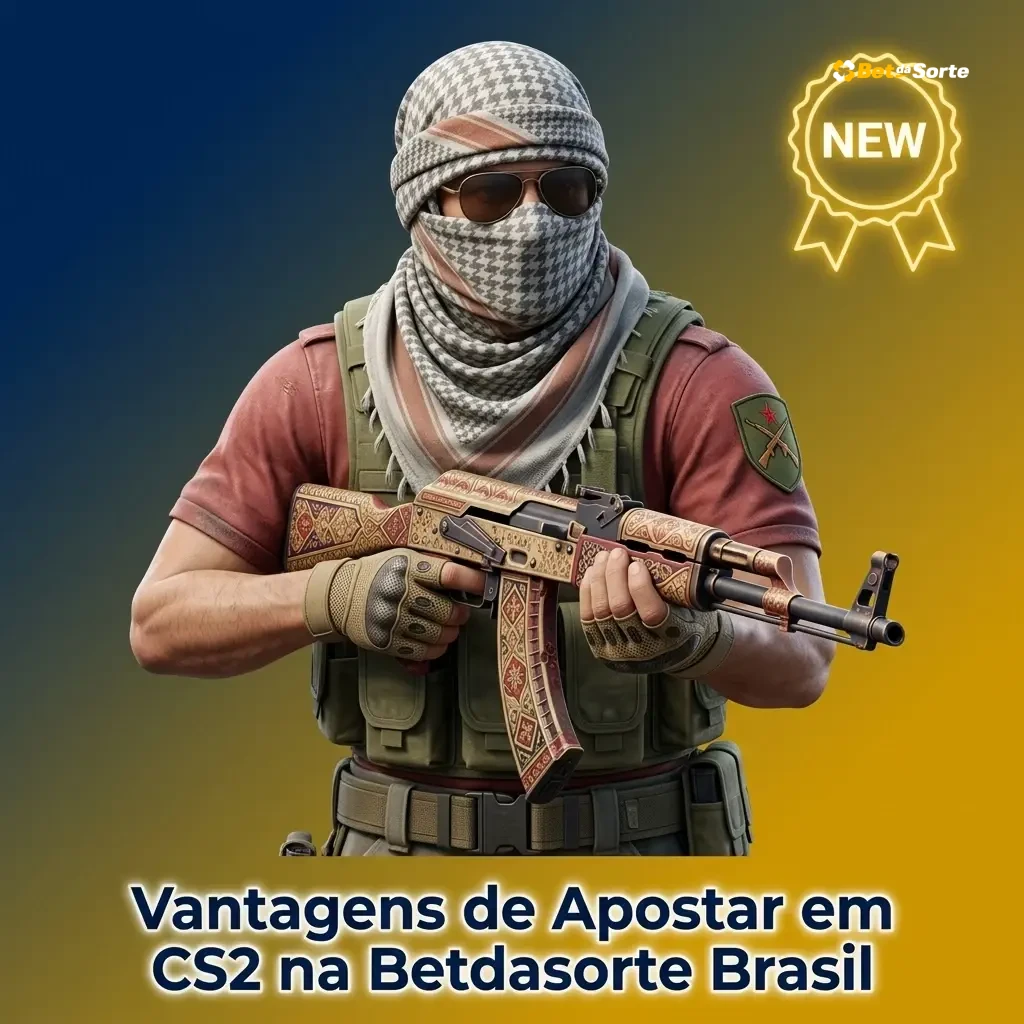 Vantagens de apostar em CS2 na Betdasorte Brasil: bônus, Pix, suporte 24h e app mobile para Android e iOS.